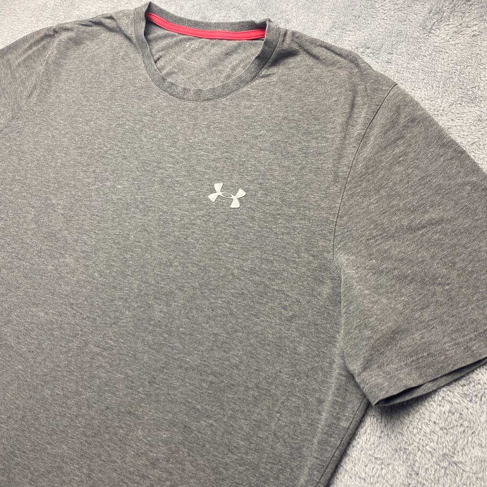Under Armour Tshirt Mens XL HeatGear Charged Cotton Heather Gray Loose Fit - Picture 7 of 12